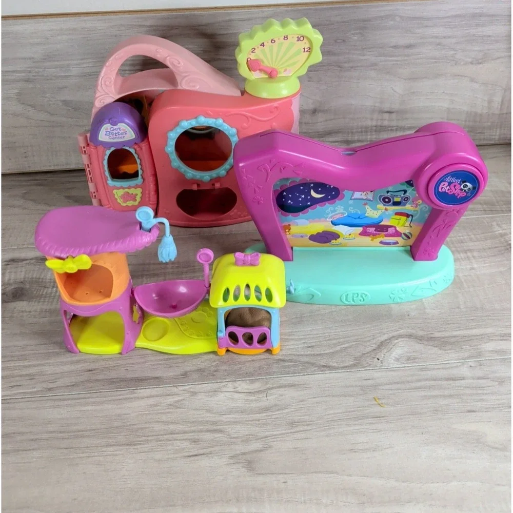 Littlest Pet Shop LPS Playset LOT OF 3 Houses